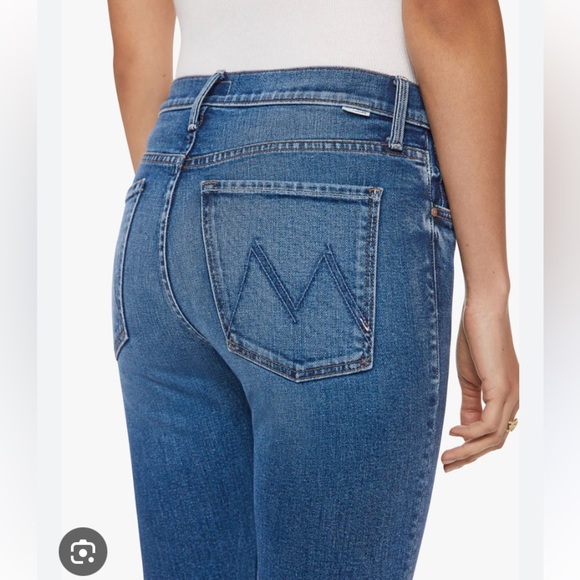 MOTHER THE SCRAPPER CUFF ANKLE FRAY IN SMASHING BANJOS BUTTON FLY HI RISE SZ 25 - Picture 4 of 16